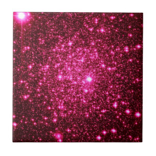 Azulejo De Cerámica Purpurina Astral Rosa Caliente
