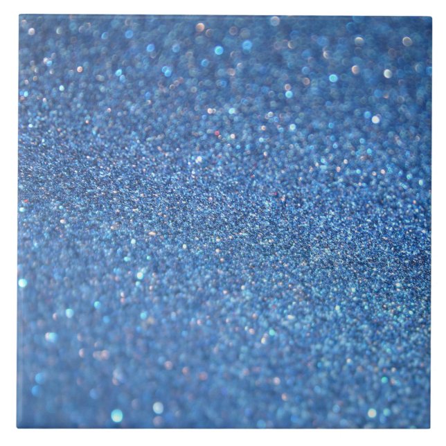 Azulejo De Cerámica Purpurina azul brillante estilo (Frente)