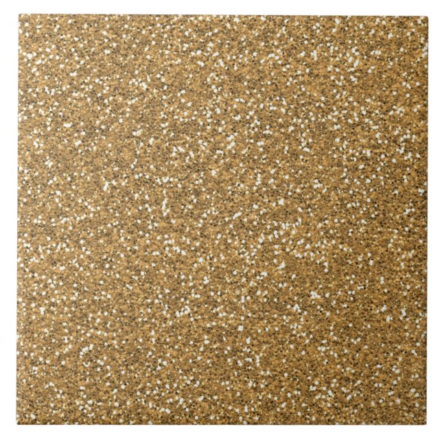 Azulejo De Cerámica Purpurina Gold Glam Faux (Frente)