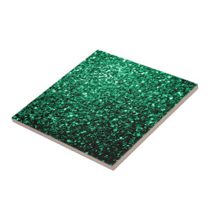 Azulejo De Cerámica Purpurinas de imitación de Emerald Green brillan
