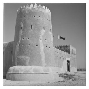 Azulejo De Cerámica Qatar, Al Zubarah. Fuerte Al-Zubarah (c.1938) ahor