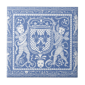 Azulejo De Cerámica Querubes azules y blancas del renacimiento