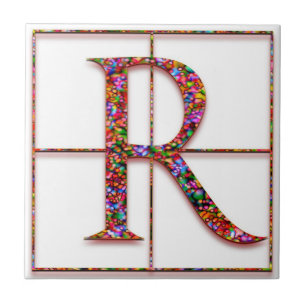 Azulejo De Cerámica R Trajanus Red Personalizado Monograma Tile