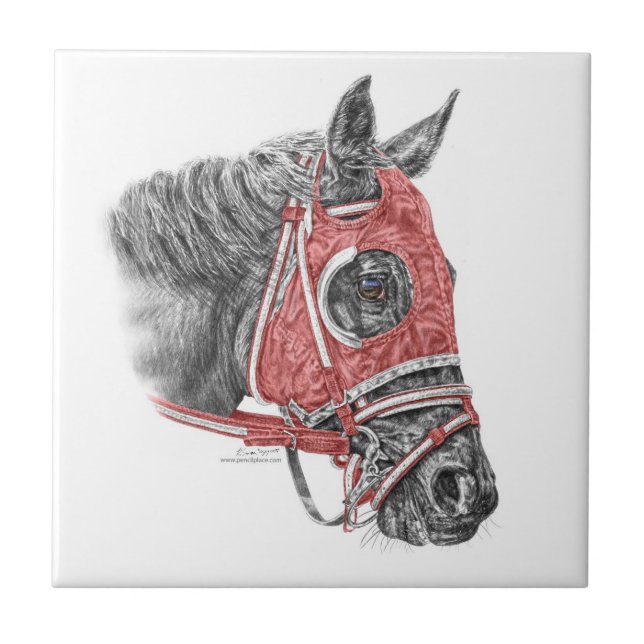 Azulejo De Cerámica Race Horse Portrait Silys (Frente)
