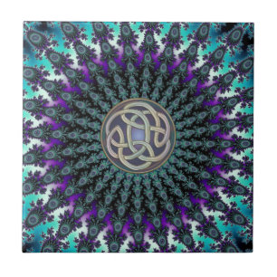 Azulejo De Cerámica Radiación del nudo del Celtic del Grunge de la