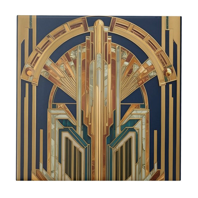 Azulejo de cerámica Radiant Deco Sunrise (Frente)