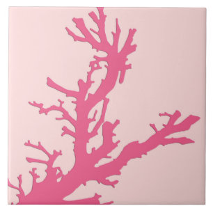 Azulejo De Cerámica Rama de coral - tonos de rosa coral