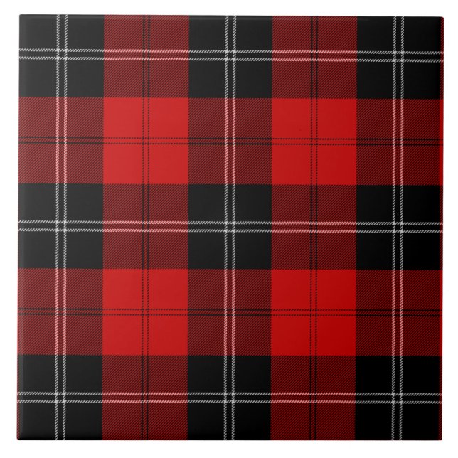 Azulejo De Cerámica Ramsay tartan red black plon (Frente)