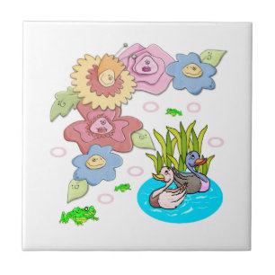 Azulejo de Cerámica Rana Pato Fauna Silvestre