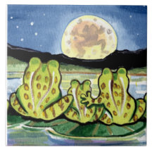 Ranas de la luna Noche de la familia Pond 6" Tile 