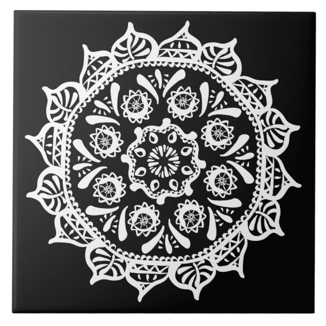 Azulejo De Cerámica Raven Mandala (Frente)