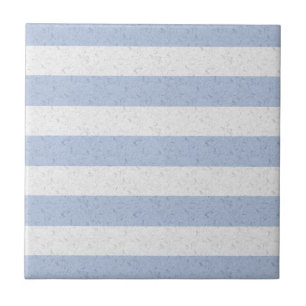 Azulejo De Cerámica Rayas Azules Pastel y Blancas