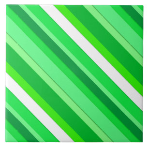 Azulejo De Cerámica Rayas de caramelo en capas - verde esmeralda y bla