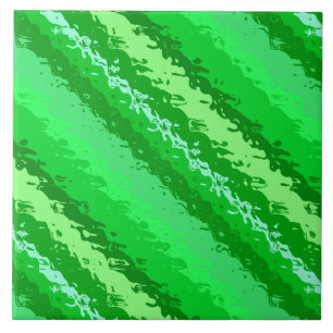Azulejo De Cerámica Rayas de vidrio - tonos verde esmeralda