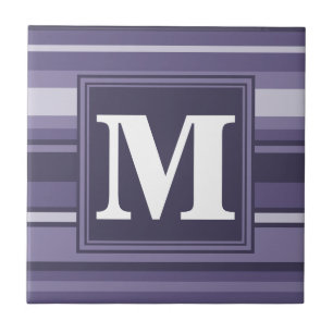 Azulejo De Cerámica Rayas moradas monográficas