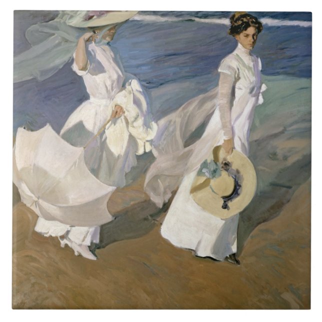 Azulejo De Cerámica Recorriendo la costa, 1909 (Frente)
