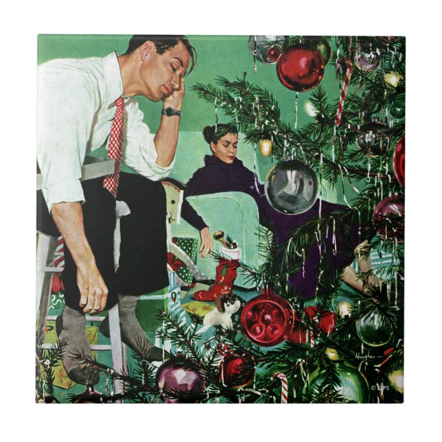 Azulejo De Cerámica Recortar el árbol (Frente)