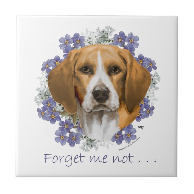 Azulejo De Cerámica Recuerdo de Beagle (Frente)