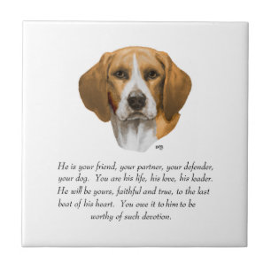 Azulejo De Cerámica Recuerdo de Beagle MACHO