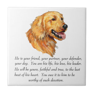 Azulejo De Cerámica Recuerdo de Golden Retriever
