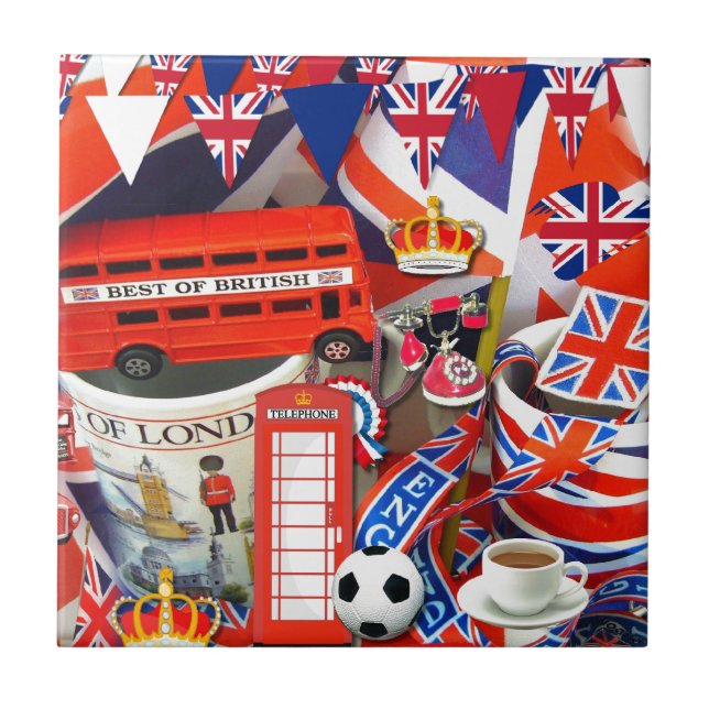 Azulejo De Cerámica Recuerdos británicos (Frente)