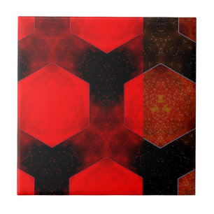 Azulejo De Cerámica Red Abstract Artwork Ceramic Tile