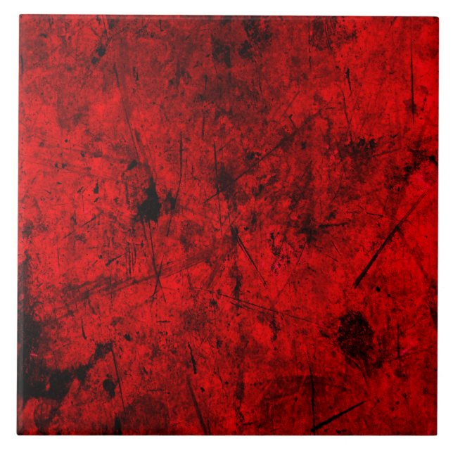 Azulejo De Cerámica Red Black grunge arte gráfico abstracto (Frente)