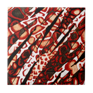 Azulejo De Cerámica Red Leopard Camo