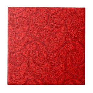Azulejo De Cerámica Red Paisley
