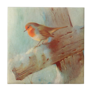 Azulejo De Cerámica Redbreast del petirrojo