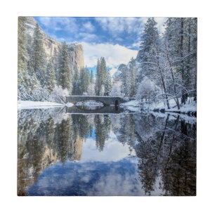 Azulejo De Cerámica Reflexión del invierno en Yosemite
