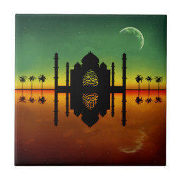 Azulejo De Cerámica Reflexión nocturna oriental de 1001