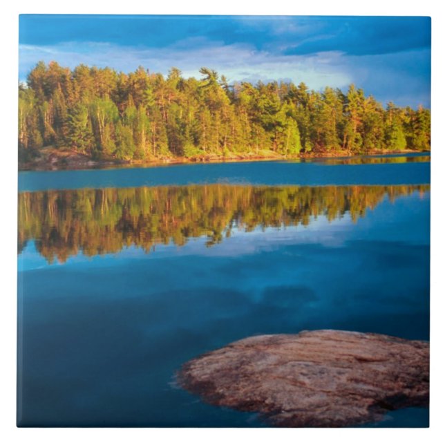 Azulejo De Cerámica Reflexiones nocturnas en las aguas fronterizas (Frente)