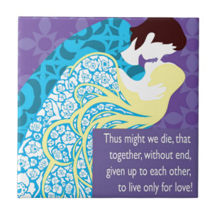 Azulejo De Cerámica Regalo de Tristan y de Iseult con cita