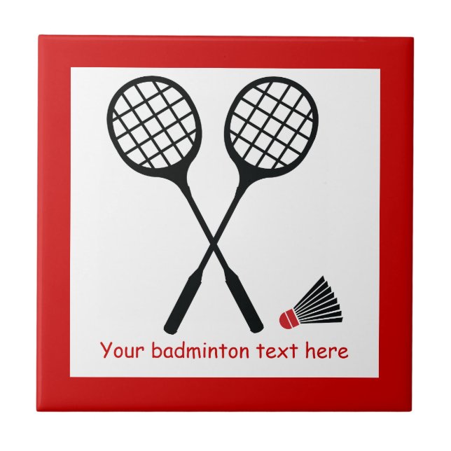 Azulejo De Cerámica Regalos de bádminton, personalizado de racquet y d (Frente)