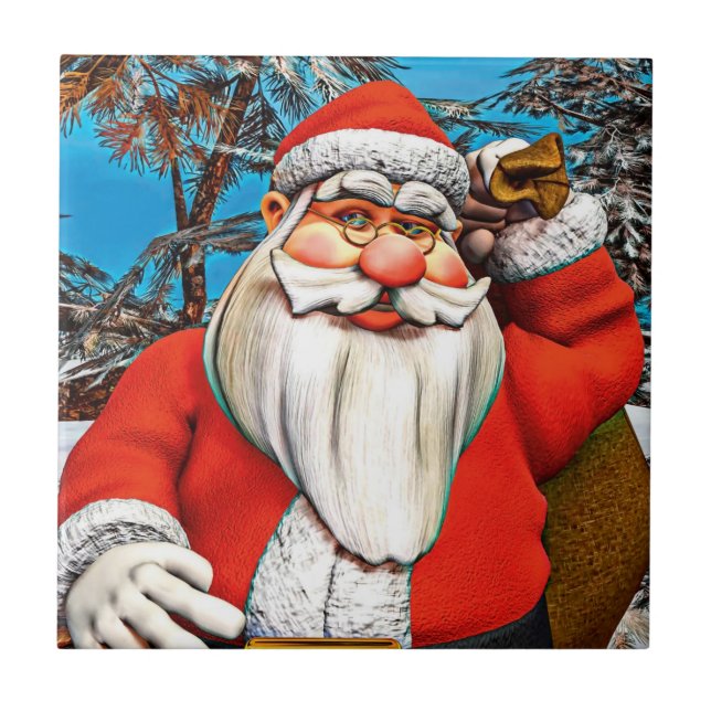 Azulejo De Cerámica Regalos de Navidad (Frente)
