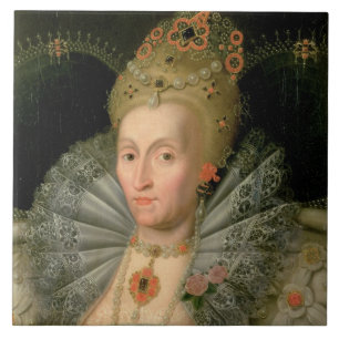 Azulejo De Cerámica Reina Elizabeth I (retrato de la longitud del