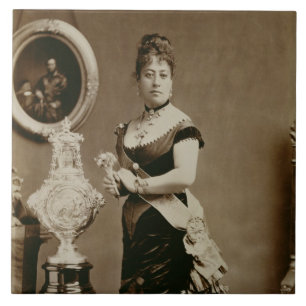 Azulejo De Cerámica Reina Emma (1836-85) (fotografía de la sepia)