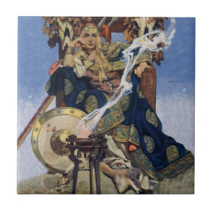 Azulejo De Cerámica Reina Maeve Princesa Guerrera Arte Fantástico