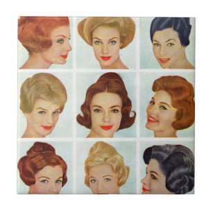 Azulejo De Cerámica rejilla de los peinados de los años 60
