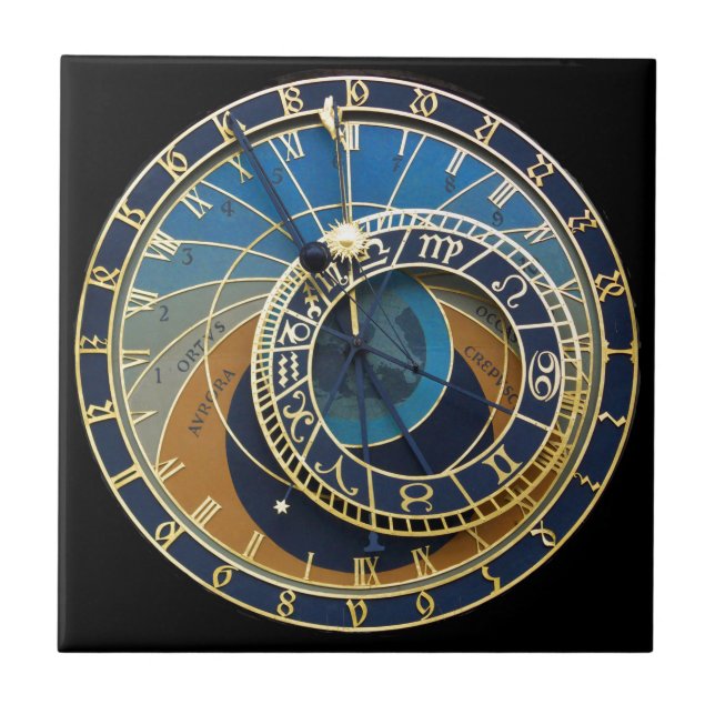 Azulejo De Cerámica Reloj astronómico-Praga Orloj (Frente)