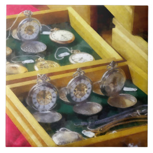 Azulejo De Cerámica Relojes De Bolsillo Vintage En Venta