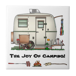 Azulejo De Cerámica Remolque de cristal del viaje del campista del