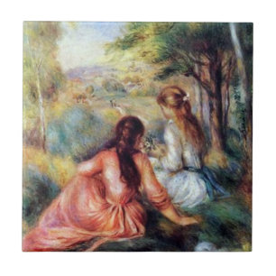 Azulejo De Cerámica Renoir: En la pradera