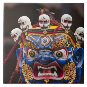 Azulejo De Cerámica Representación de danza con máscaras en el Festiva