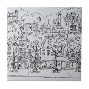 Azulejo De Cerámica Restaurant Boulevard Montparnasse París, Francia