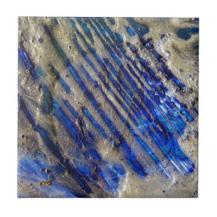 Azulejo De Cerámica Resumen azul y oro