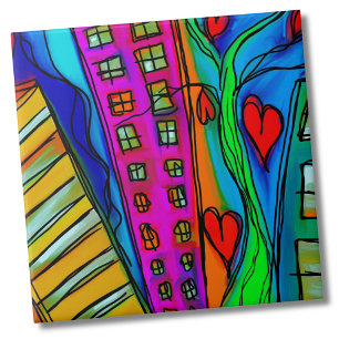 Azulejo De Cerámica Resumen de graffiti de arte contemporáneo moderno