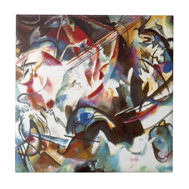 Azulejo De Cerámica Resumen de Kandinsky Composición VI (Frente)