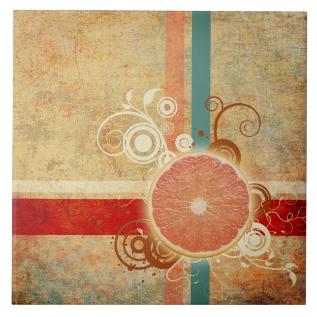 Azulejo De Cerámica Resumen de sectores cítricos (Frente)